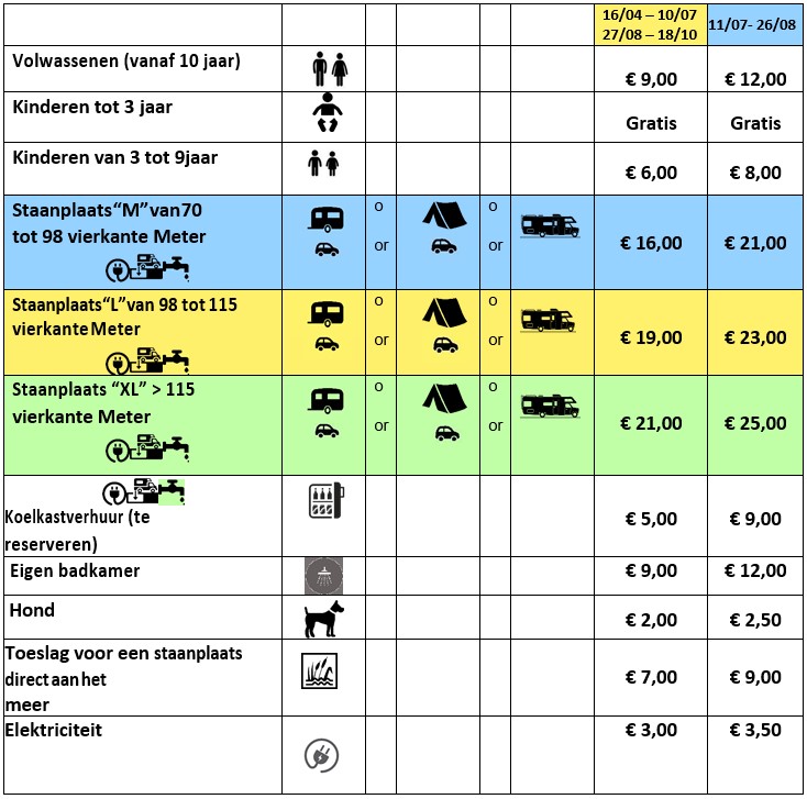 Listino OLA 2026 Camping Trasimeno Listino OLA 2026 Camping Trasimeno